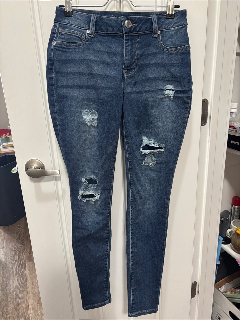 Maurices Dark Blue Distressed Women's Jeggings